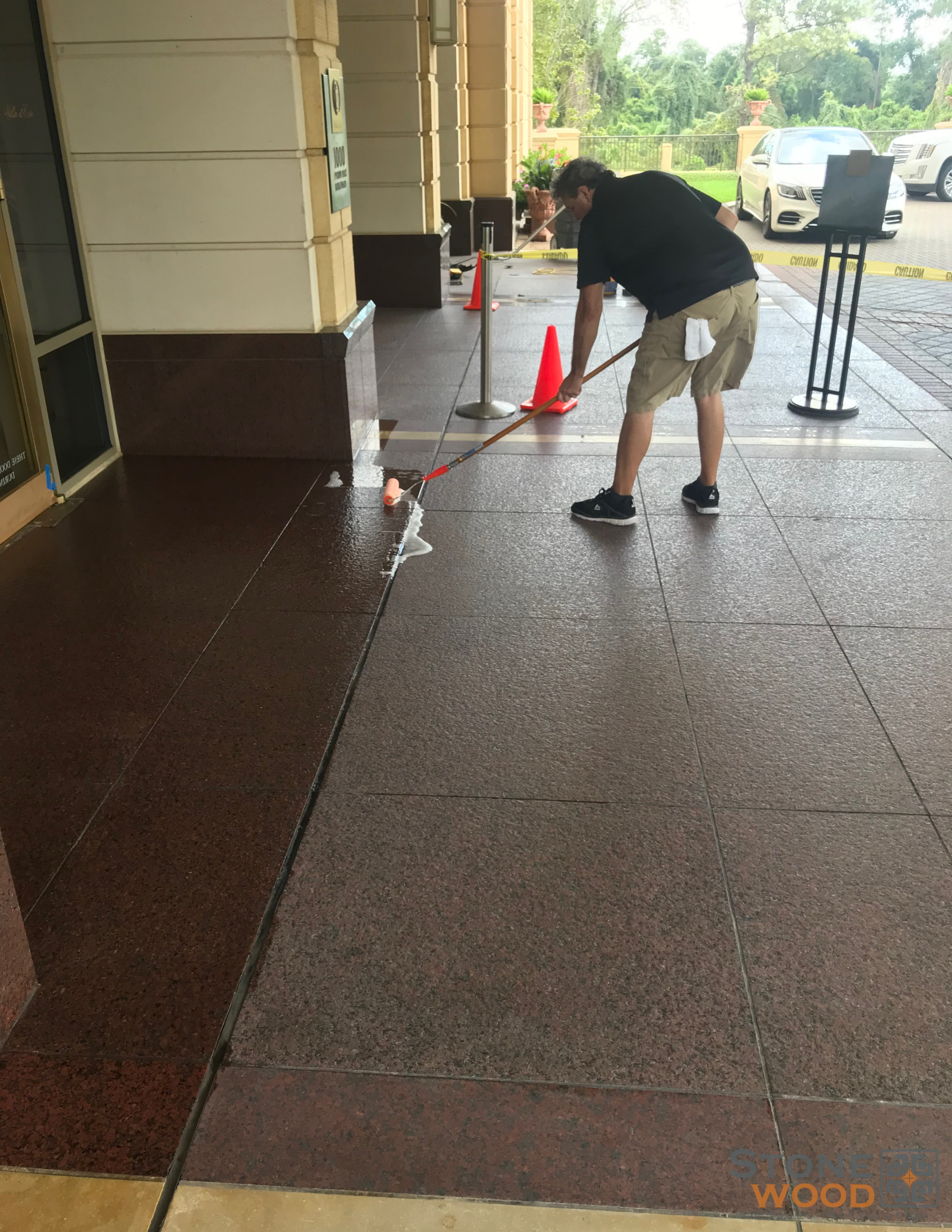 Commercial granite surface polishing in Houston