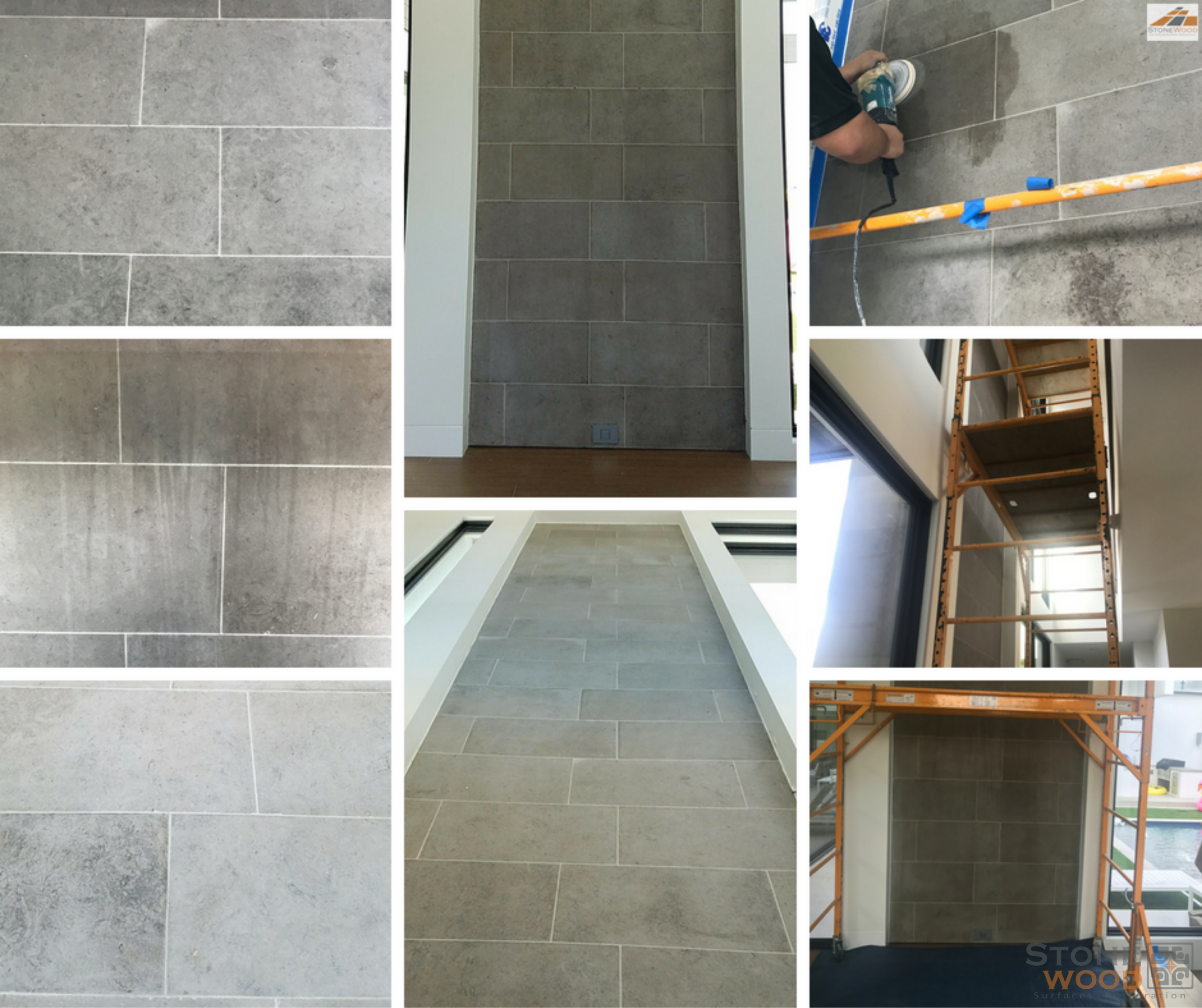 Professional limestone restoration process in Houston