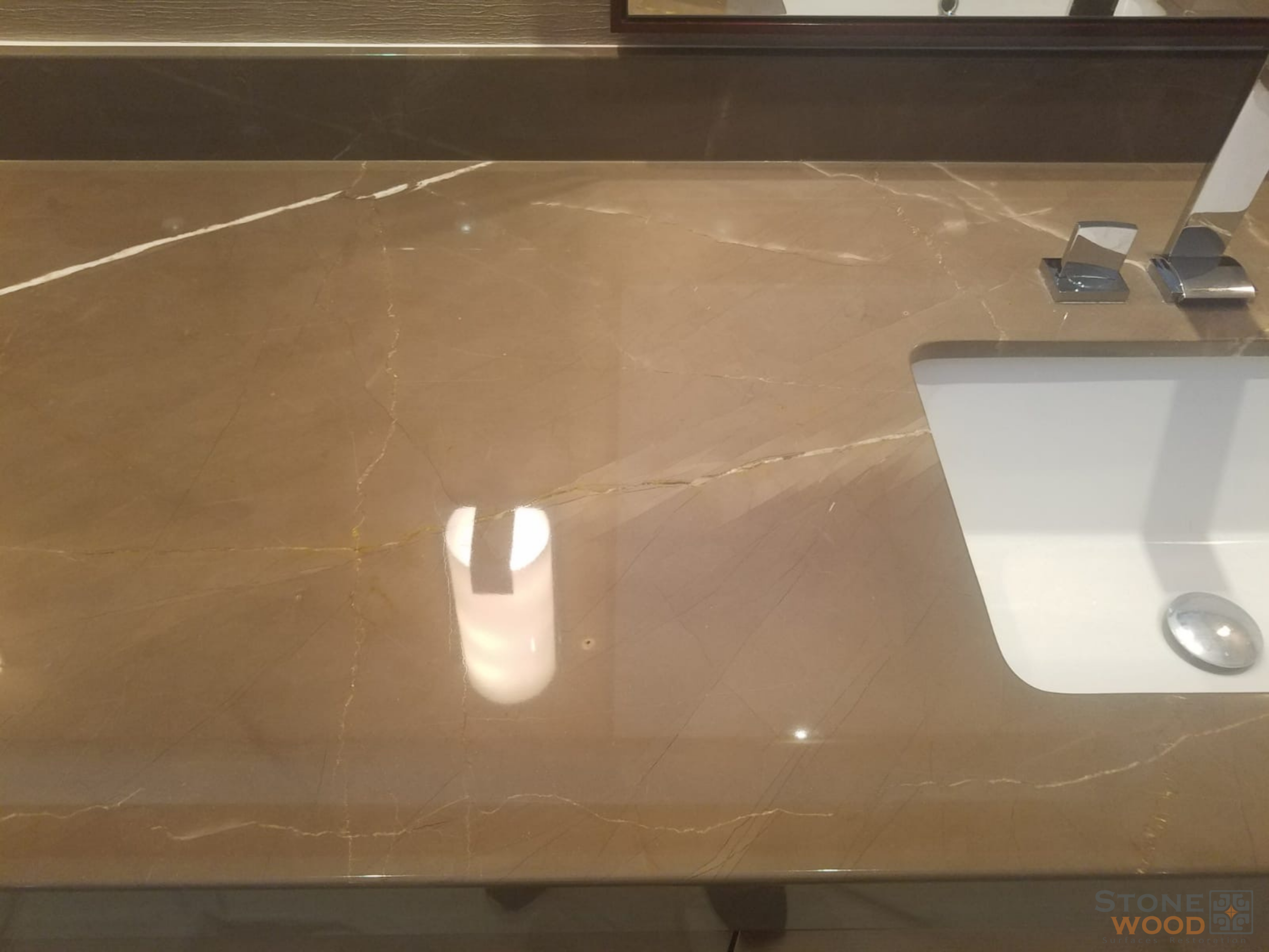Marble vanity polishing in Houston