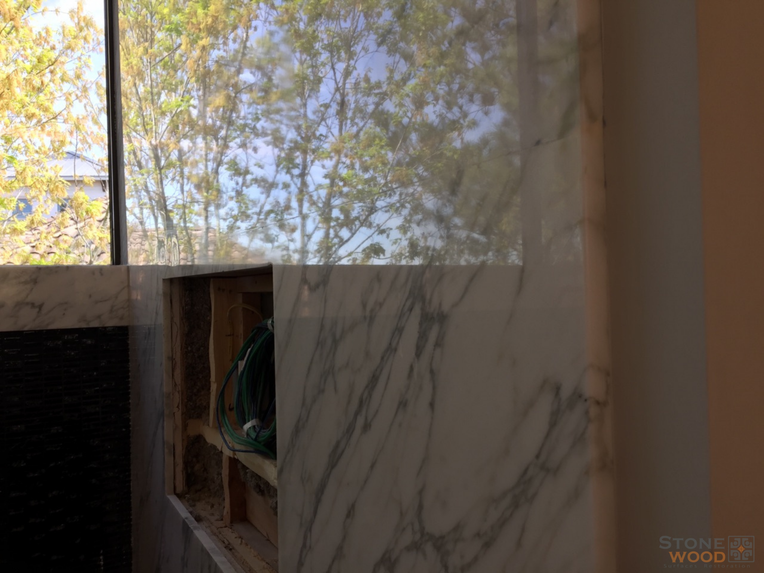 Marble wall polishing in Houston