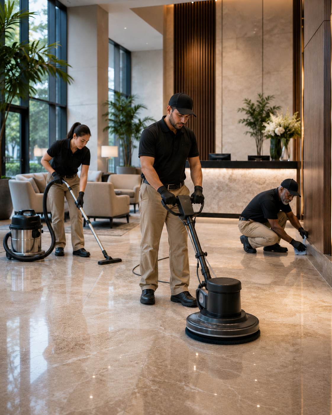 Commercial stone maintenance services in Houston